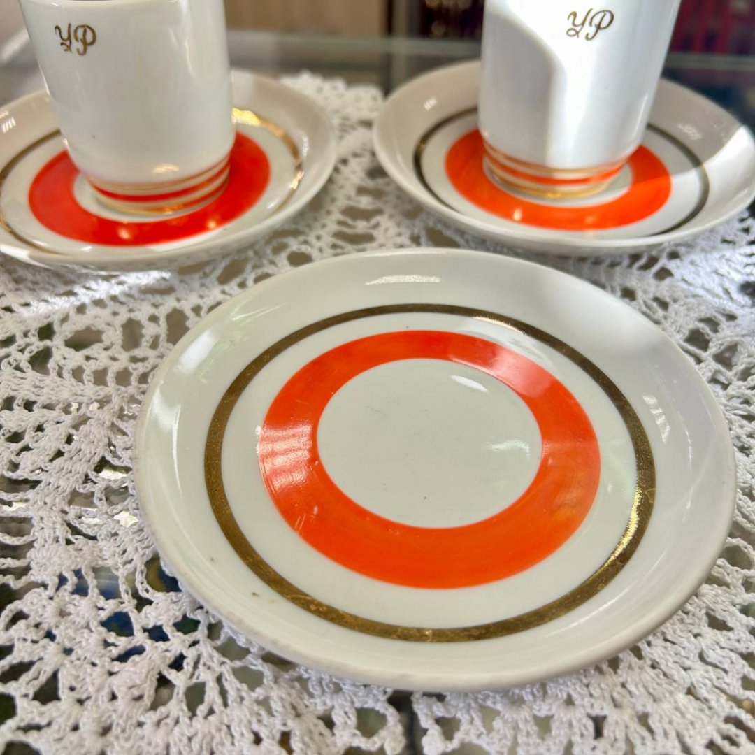 Кофейная пара Барановский ФЗ 1960гг, форма Березень ав. ВеличкоИ.П., ДиброваА.С., СпицаВ.Г.. Картинка 5